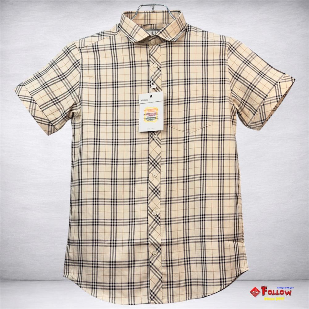 TWILL CHECK HALF SHIRT