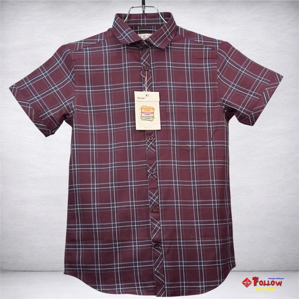 TWILL CHECK HALF SHIRT