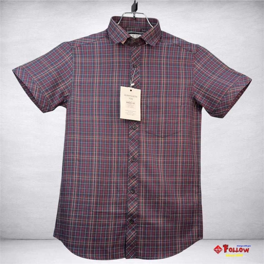 TWILL CHECK HALF SHIRT